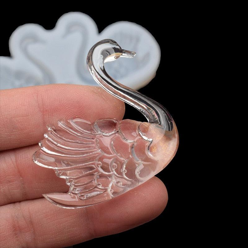 Lovely Couple Swan Shape Silicone Mold Fondant Chocolate Resin Aroma Stone Soap Mold For Pastry Cup Cake Decorating Kitchen Tool Swan Silicone Fondant Molds Swan Couple Chocolate Mold