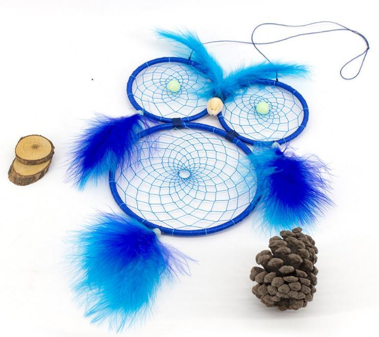 Lovely Owl Dream Catcher Wall Hanging Ornament Large Handmade Perfect Gift Design Dreamcatcher Decoration For Kids' Bedroom Dorm Nursery Chic Ornament Craft Eyes Can Be Glowed In Darkness