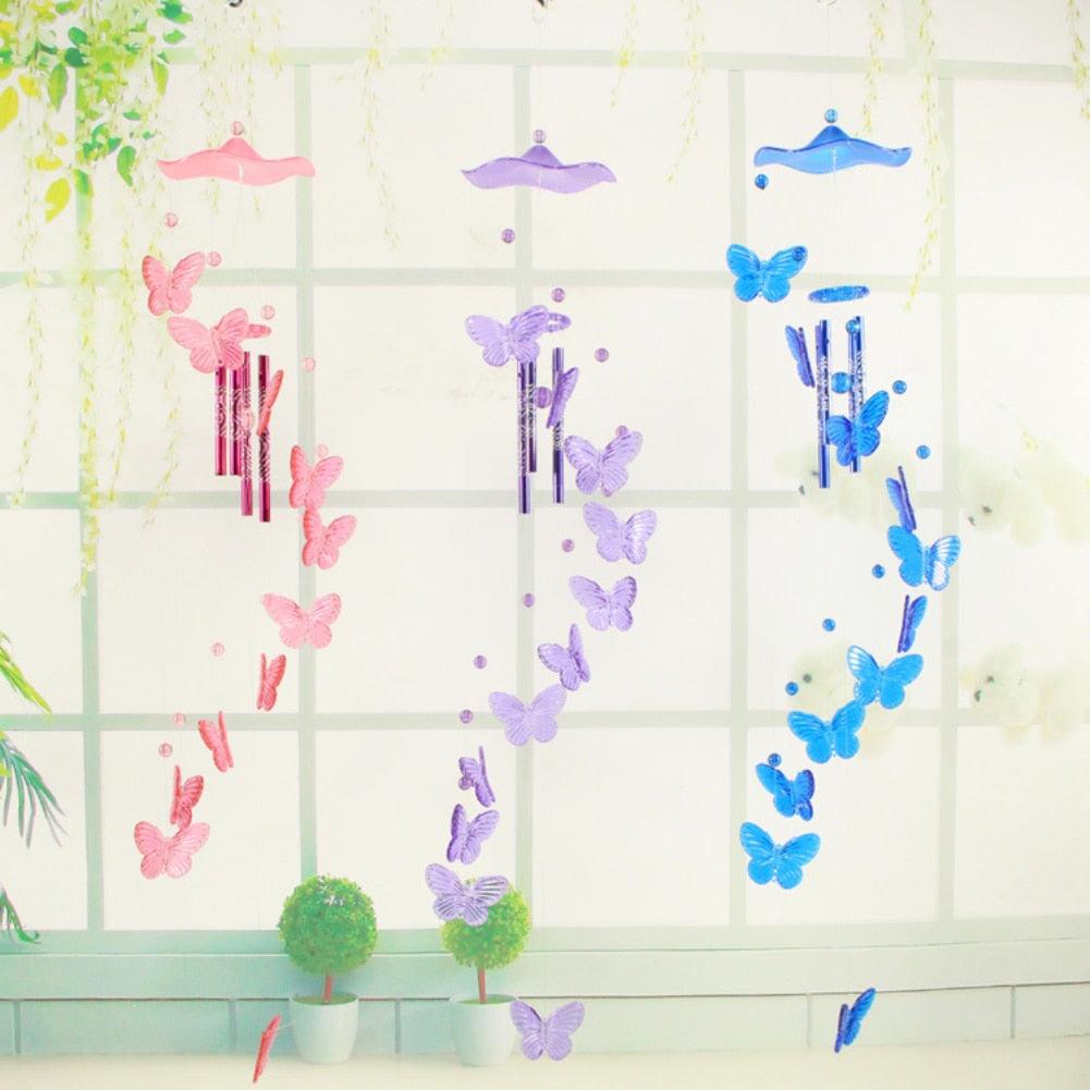 Lucky Butterfly Hanging Wind Chime Bell Garden Decoration Ornament Gift Home Decoration Fashion High-end Gift Butterfly Gift Grandmother Gift Mother Gift Birthday Gift Festival Gift Witness Friendship Outdoor Wind Chime Garden Decor