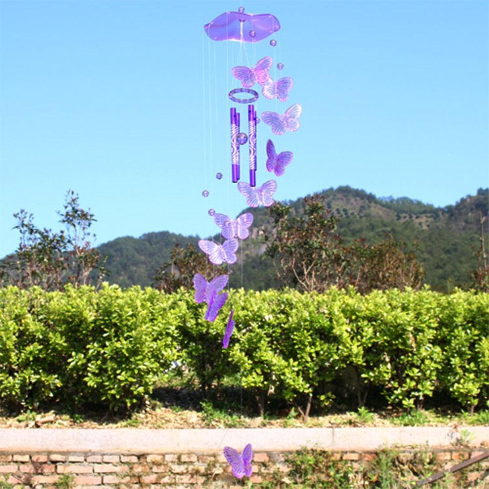 Lucky Butterfly Hanging Wind Chime Bell Garden Decoration Ornament Gift Home Decoration Fashion High-end Gift Butterfly Gift Grandmother Gift Mother Gift Birthday Gift Festival Gift Witness Friendship Outdoor Wind Chime Garden Decor