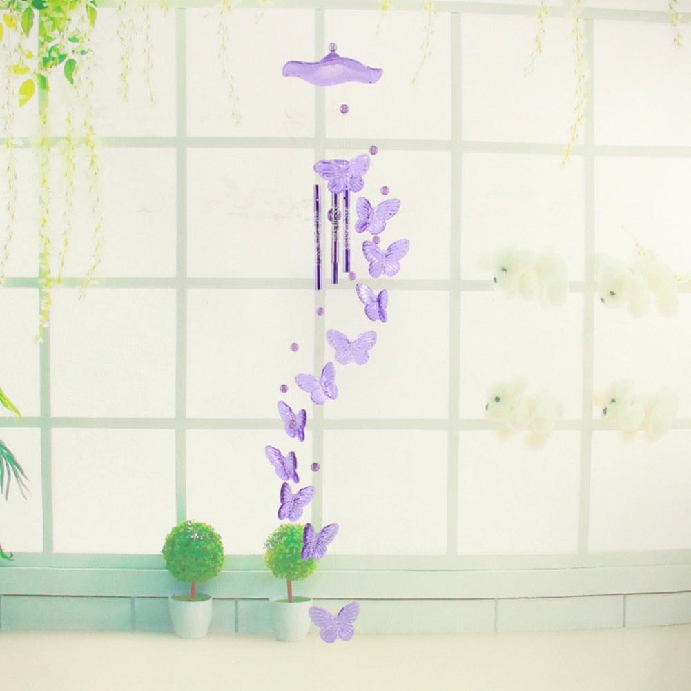 Lucky Butterfly Hanging Wind Chime Bell Garden Decoration Ornament Gift Home Decoration Fashion High-end Gift Butterfly Gift Grandmother Gift Mother Gift Birthday Gift Festival Gift Witness Friendship Outdoor Wind Chime Garden Decor