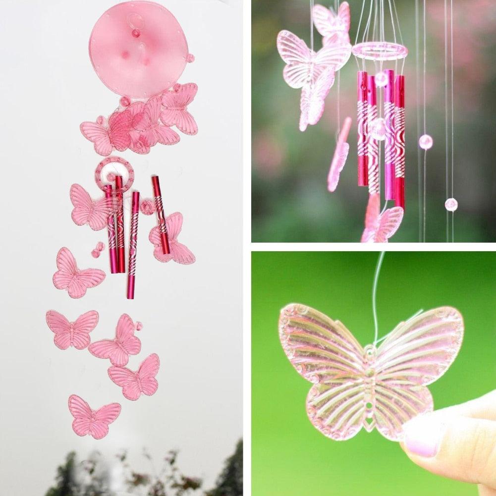 Lucky Butterfly Hanging Wind Chime Bell Garden Decoration Ornament Gift Home Decoration Fashion High-end Gift Butterfly Gift Grandmother Gift Mother Gift Birthday Gift Festival Gift Witness Friendship Outdoor Wind Chime Garden Decor