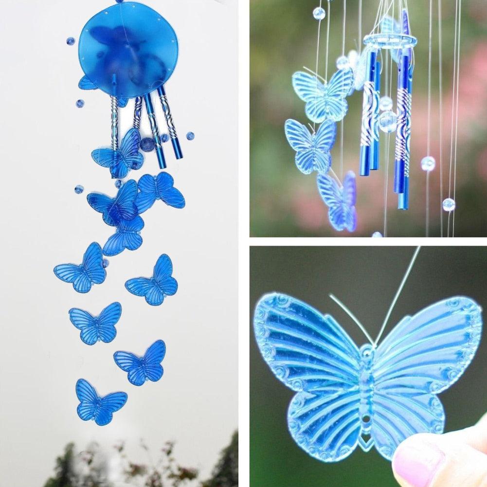 Lucky Butterfly Hanging Wind Chime Bell Garden Decoration Ornament Gift Home Decoration Fashion High-end Gift Butterfly Gift Grandmother Gift Mother Gift Birthday Gift Festival Gift Witness Friendship Outdoor Wind Chime Garden Decor