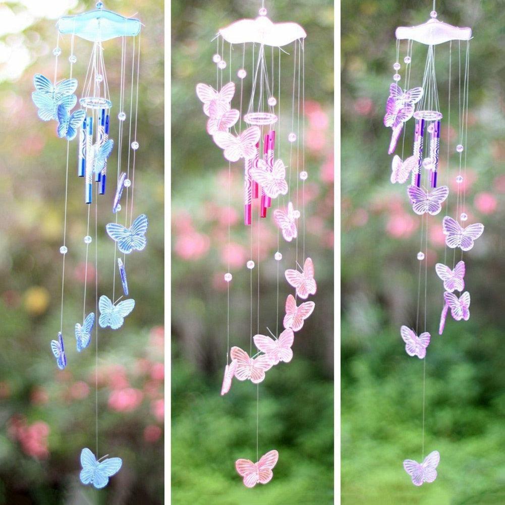 Lucky Butterfly Hanging Wind Chime Bell Garden Decoration Ornament Gift Home Decoration Fashion High-end Gift Butterfly Gift Grandmother Gift Mother Gift Birthday Gift Festival Gift Witness Friendship Outdoor Wind Chime Garden Decor