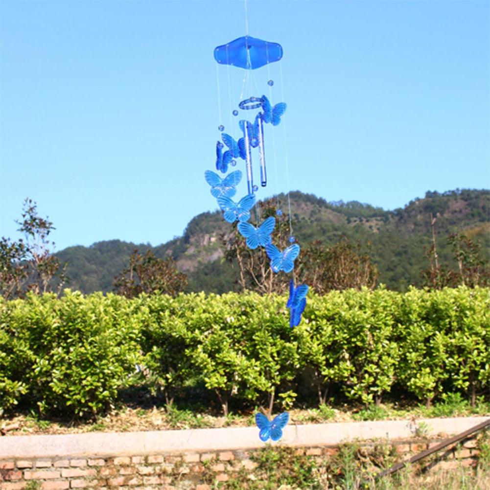 Lucky Butterfly Hanging Wind Chime Bell Garden Decoration Ornament Gift Home Decoration Fashion High-end Gift Butterfly Gift Grandmother Gift Mother Gift Birthday Gift Festival Gift Witness Friendship Outdoor Wind Chime Garden Decor