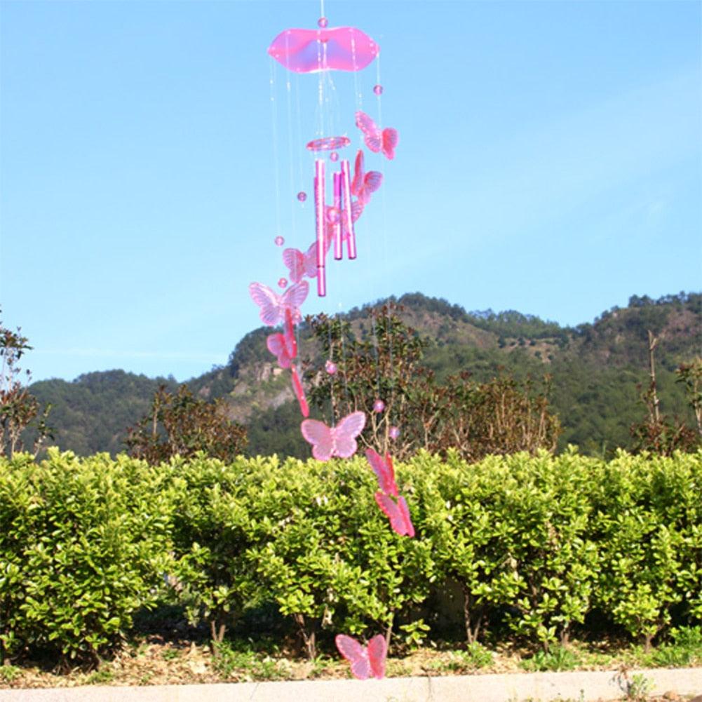 Lucky Butterfly Hanging Wind Chime Bell Garden Decoration Ornament Gift Home Decoration Fashion High-end Gift Butterfly Gift Grandmother Gift Mother Gift Birthday Gift Festival Gift Witness Friendship Outdoor Wind Chime Garden Decor