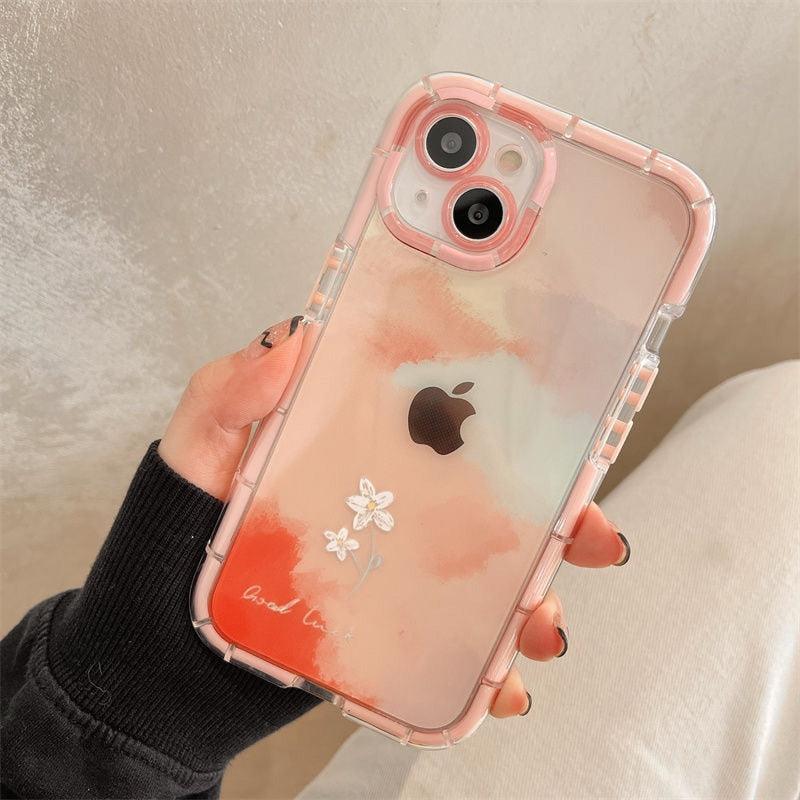 Luminous Art Abstract Phone Case For iPhone 13 12 11 Pro Max Transparent Silicone Shockproof Bumper Cover Floral Girly Transparent Phone Case Glow In Dark iphone case
