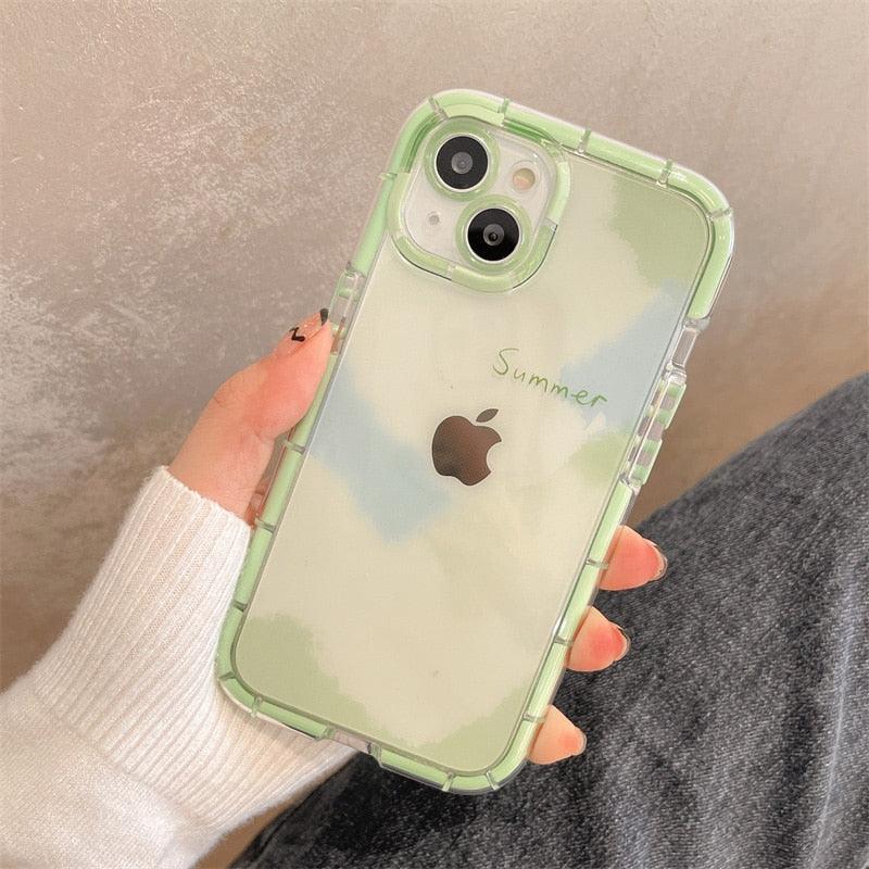 Luminous Art Abstract Phone Case For iPhone 13 12 11 Pro Max Transparent Silicone Shockproof Bumper Cover Floral Girly Transparent Phone Case Glow In Dark iphone case