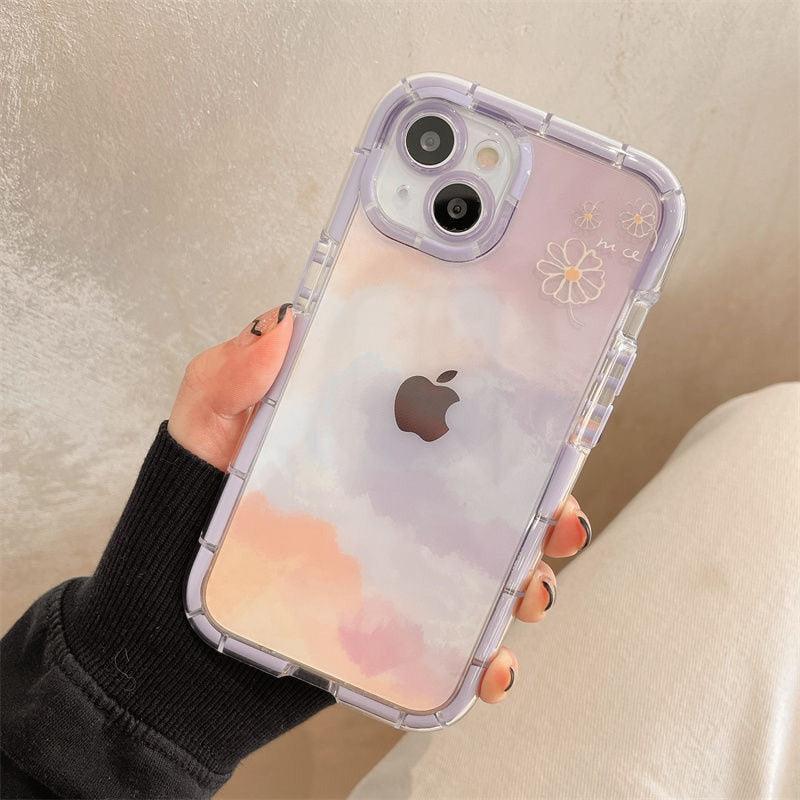 Luminous Art Abstract Phone Case For iPhone 13 12 11 Pro Max Transparent Silicone Shockproof Bumper Cover Floral Girly Transparent Phone Case Glow In Dark iphone case