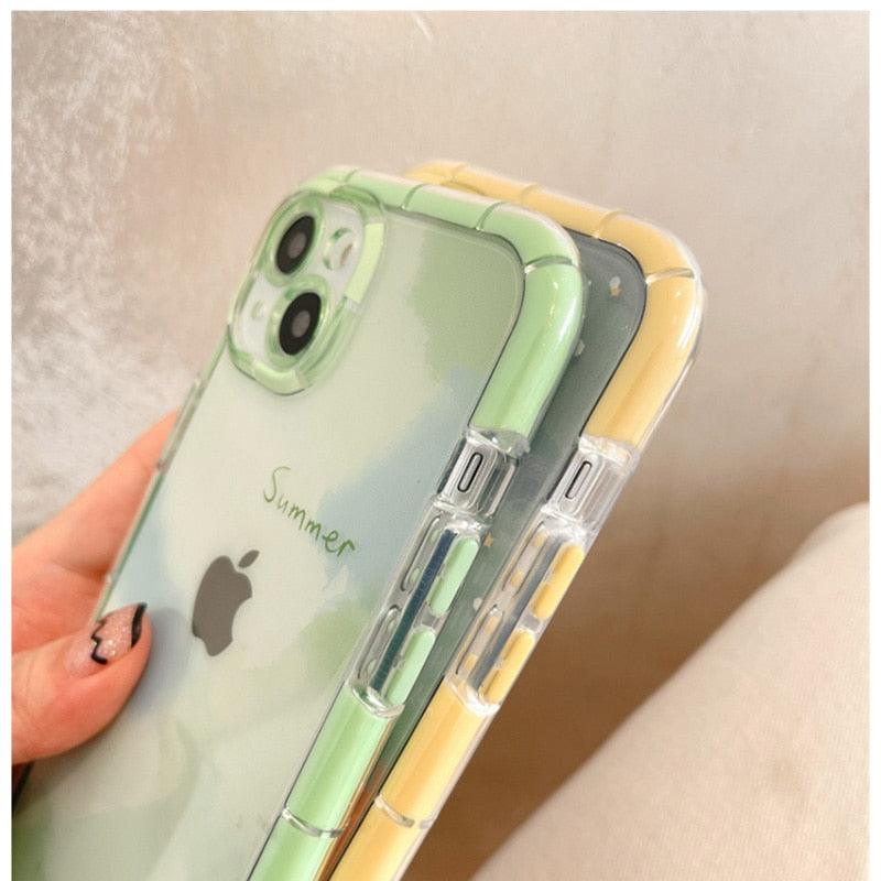 Luminous Art Abstract Phone Case For iPhone 13 12 11 Pro Max Transparent Silicone Shockproof Bumper Cover Floral Girly Transparent Phone Case Glow In Dark iphone case