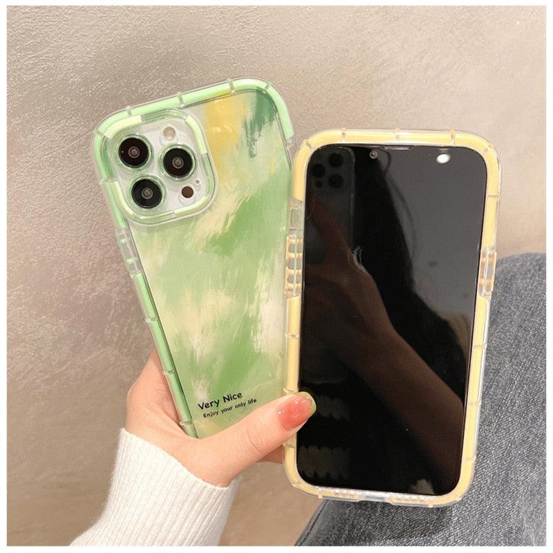 Luminous Art Abstract Phone Case For iPhone 13 12 11 Pro Max Transparent Silicone Shockproof Bumper Cover Floral Girly Transparent Phone Case Glow In Dark iphone case