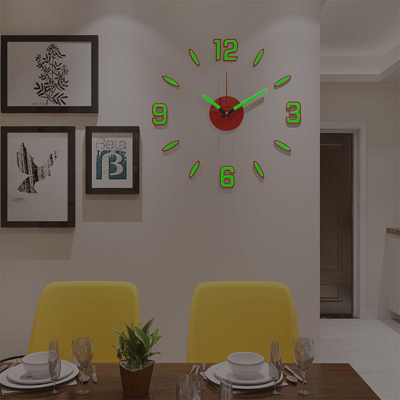 Luminous Clock Home Simplicity Silent Fashion Wall Clock Analog Timekeeper for Home Living Room Bedroom Office Battery-Powered Modern House Decoration Silent Clock Decor with Number Sticker Living Room Creative Wall Stickers Bedroom Wall Clock