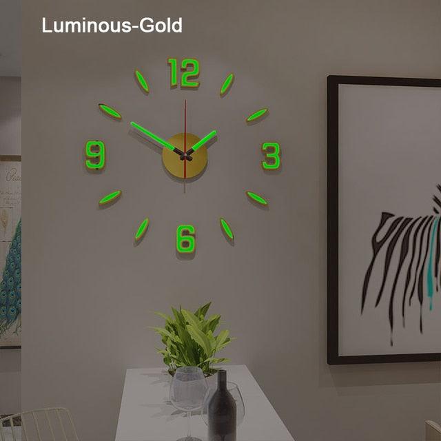 Luminous Clock Home Simplicity Silent Fashion Wall Clock Analog Timekeeper for Home Living Room Bedroom Office Battery-Powered Modern House Decoration Silent Clock Decor with Number Sticker Living Room Creative Wall Stickers Bedroom Wall Clock