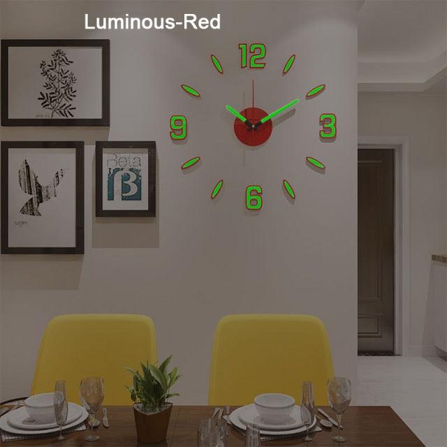 Luminous Clock Home Simplicity Silent Fashion Wall Clock Analog Timekeeper for Home Living Room Bedroom Office Battery-Powered Modern House Decoration Silent Clock Decor with Number Sticker Living Room Creative Wall Stickers Bedroom Wall Clock