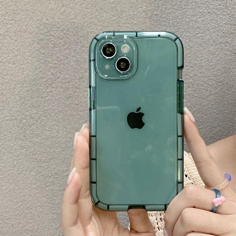 Luminous Shockproof Bumper Phone Case For iPhone 11 14 Pro Max 12 11 13 Pro Max X XR XS Max Transparent Back Cover Full Bumper Case Strong Classic Phone Case