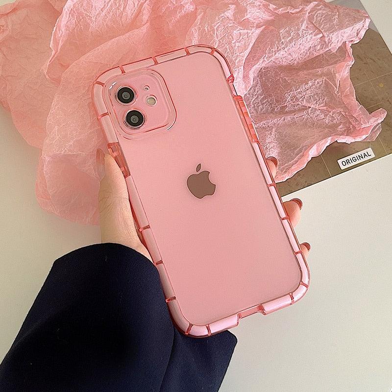 Luminous Shockproof Bumper Phone Case For iPhone 11 14 Pro Max 12 11 13 Pro Max X XR XS Max Transparent Back Cover Full Bumper Case Strong Classic Phone Case