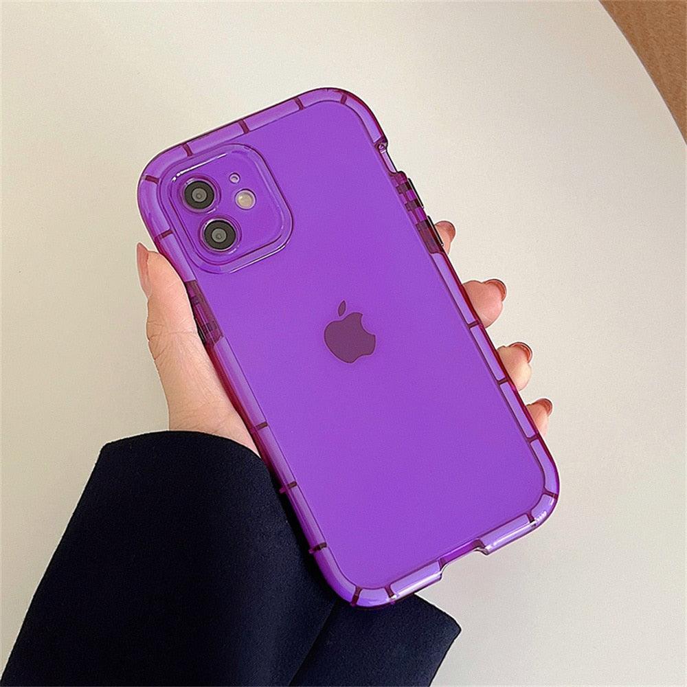 Luminous Shockproof Bumper Phone Case For iPhone 11 14 Pro Max 12 11 13 Pro Max X XR XS Max Transparent Back Cover Full Bumper Case Strong Classic Phone Case