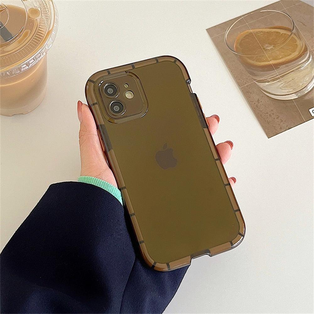 Luminous Shockproof Bumper Phone Case For iPhone 11 14 Pro Max 12 11 13 Pro Max X XR XS Max Transparent Back Cover Full Bumper Case Strong Classic Phone Case