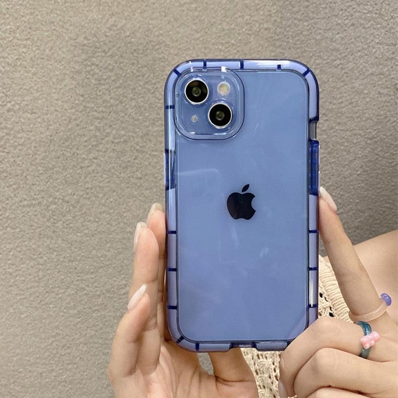 Luminous Shockproof Bumper Phone Case For iPhone 11 14 Pro Max 12 11 13 Pro Max X XR XS Max Transparent Back Cover Full Bumper Case Strong Classic Phone Case