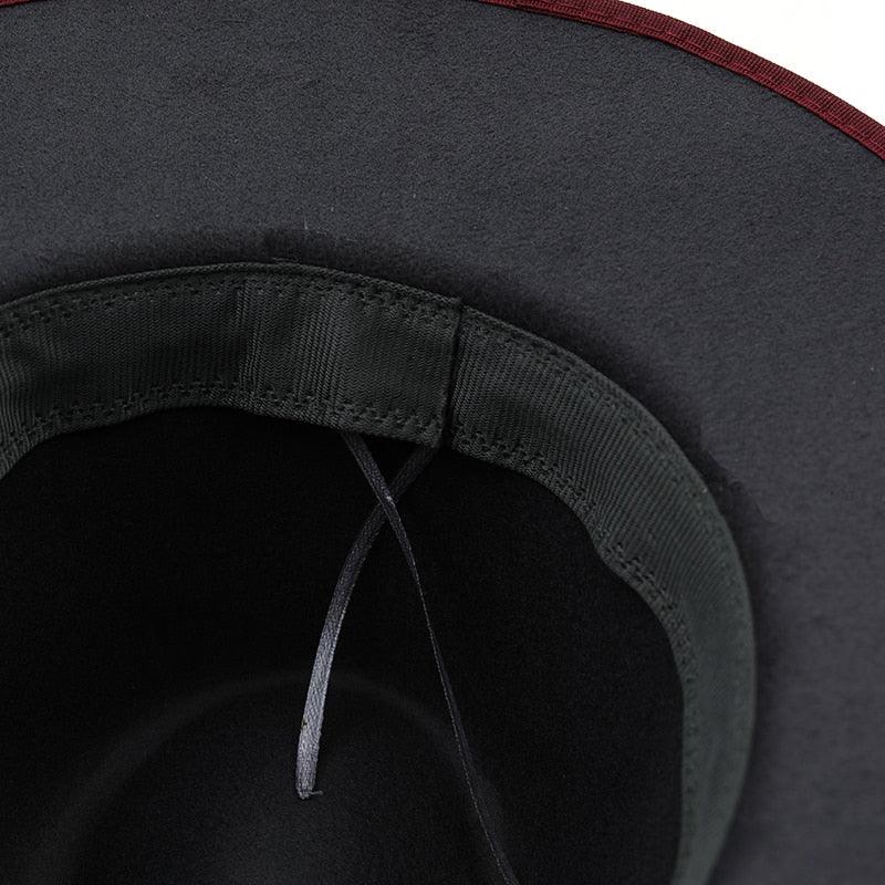 Luxurious Unique Couple Hats Wide Brim Fedora Hat Winter Autumn Trendy Fedora Hat Women Black Red Wedding Hat With Feather Belts For Hats Men Beautiful Gentleman Elegant Classical Hat