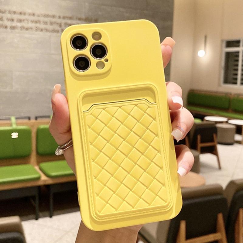 Luxury Colorful Card Holder Wallet Case For iPhone 14 13 11 12 Pro Max Mini 14 Plus Soft Silicone Purse Cover Silicone Case with Card Holder Compatible with iPhone