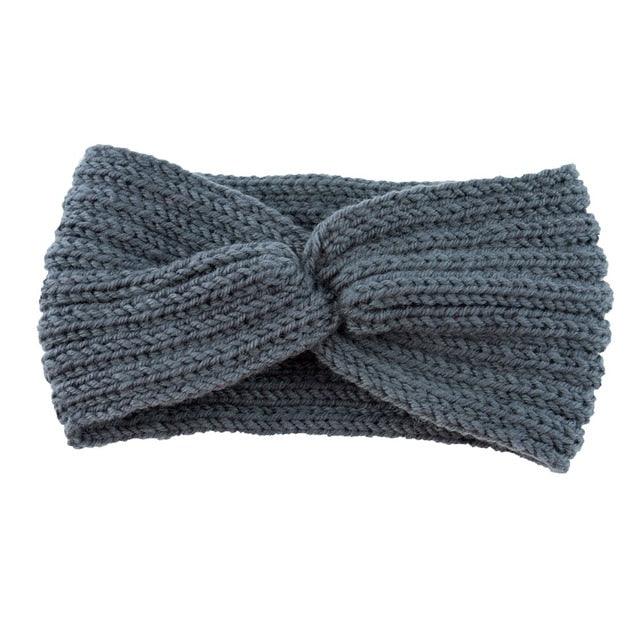 Luxury Fashion Winter Soft Solid Color Elastic Elegant Wide Knitting Cross Lightweight Headband Yoga Turban Bandage Bandanas Hair Bands For Women