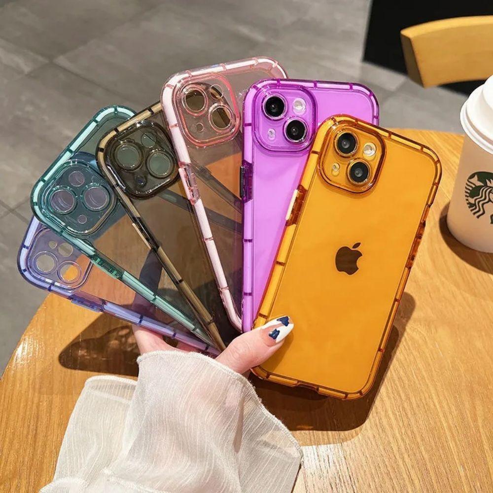 Luxury Fluorescence Phone Case For iPhone 13 14Pro Max 14 Plus Shockproof Clear Soft Silicone Cover Shockproof Thin Transparent Case Drop Protection for iPhone