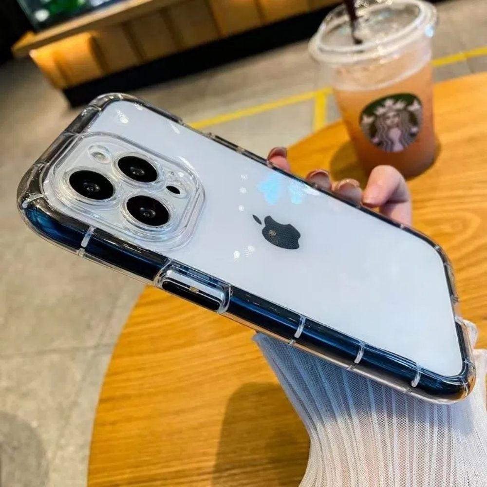 Luxury Fluorescence Phone Case For iPhone 13 14Pro Max 14 Plus Shockproof Clear Soft Silicone Cover Shockproof Thin Transparent Case Drop Protection for iPhone