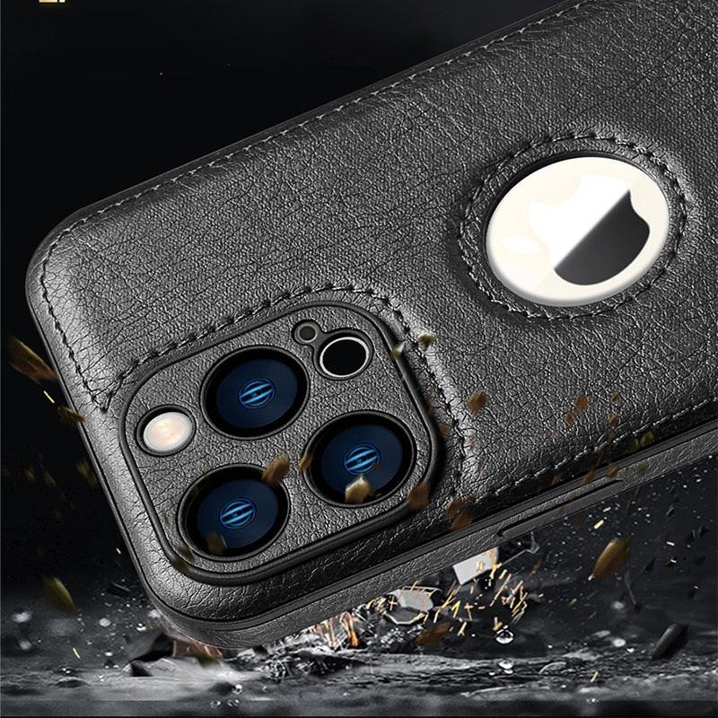 Luxury Leather Case for iPhone 14 13 12 11 Pro MAX XS XR 7 8 Plus Classic Silicone Phone Cover Leather Case Thin Flexible Soft Grip Luxury PU Leather Cover for Men Durable Anti-Scratch Full Phone Cases