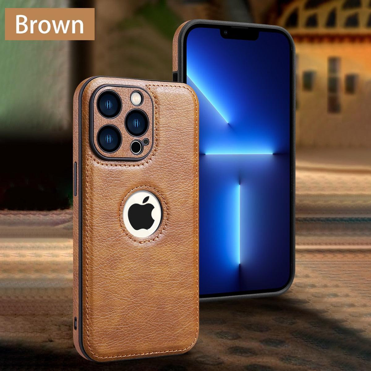 Luxury Leather Case for iPhone 14 13 12 11 Pro MAX XS XR 7 8 Plus Classic Silicone Phone Cover Leather Case Thin Flexible Soft Grip Luxury PU Leather Cover for Men Durable Anti-Scratch Full Phone Cases
