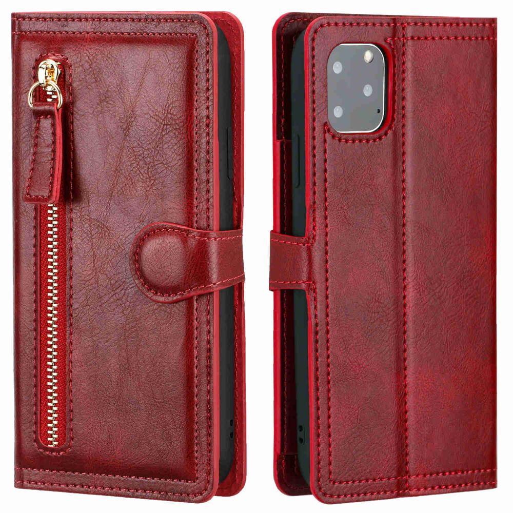 Luxury Leather Flip Wallet Case For iPhone 14 13 12 11 Pro MAX X XS XR Card Holder Stand Cover Retro Brown Card Holder Slots Pocket Case PU Leather Magnetic Closure Kickstand Shockproof Flip Case