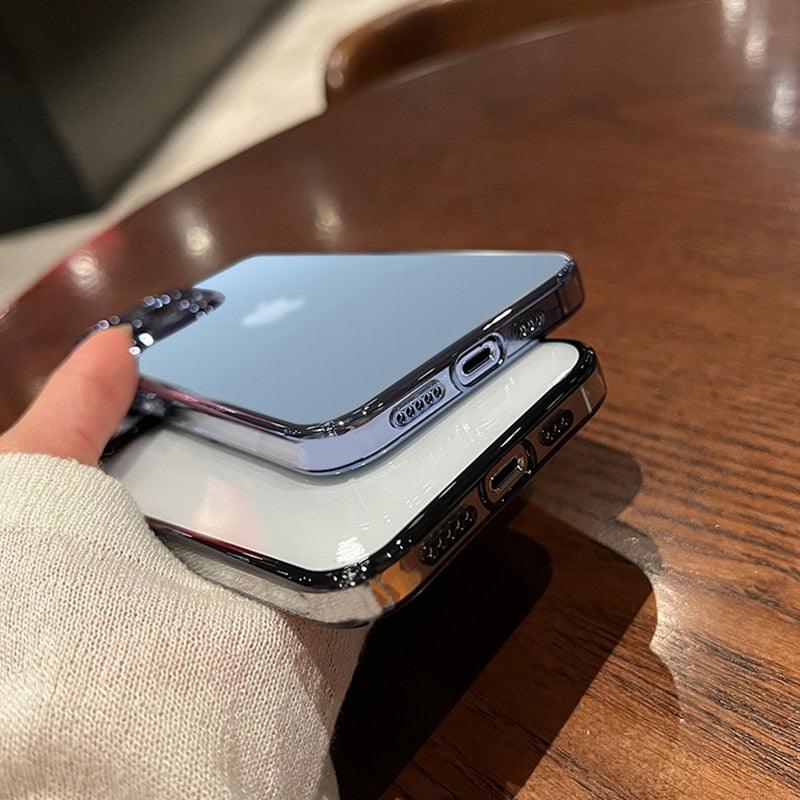 Luxury Square Transparent Case For iPhone 11 Pro Max Mini XR X XS Max 8 7 Plus Silicone Cover Protection Non-Yellowing Shockproof Phone Case for iPhone Elegant Transaprent Design For Iphone