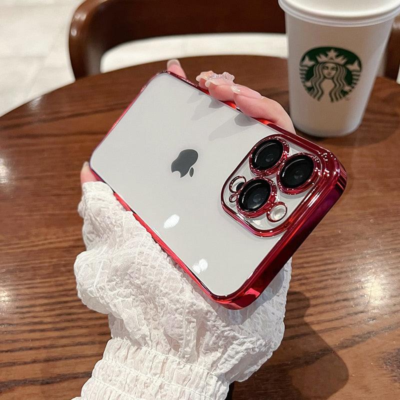 Luxury Square Transparent Case For iPhone 11 Pro Max Mini XR X XS Max 8 7 Plus Silicone Cover Protection Non-Yellowing Shockproof Phone Case for iPhone Elegant Transaprent Design For Iphone
