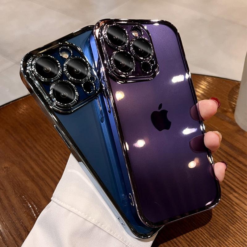 Luxury Square Transparent Case For iPhone 11 Pro Max Mini XR X XS Max 8 7 Plus Silicone Cover Protection Non-Yellowing Shockproof Phone Case for iPhone Elegant Transaprent Design For Iphone