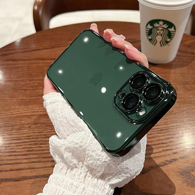 Luxury Square Transparent Case For iPhone 11 Pro Max Mini XR X XS Max 8 7 Plus Silicone Cover Protection Non-Yellowing Shockproof Phone Case for iPhone Elegant Transaprent Design For Iphone