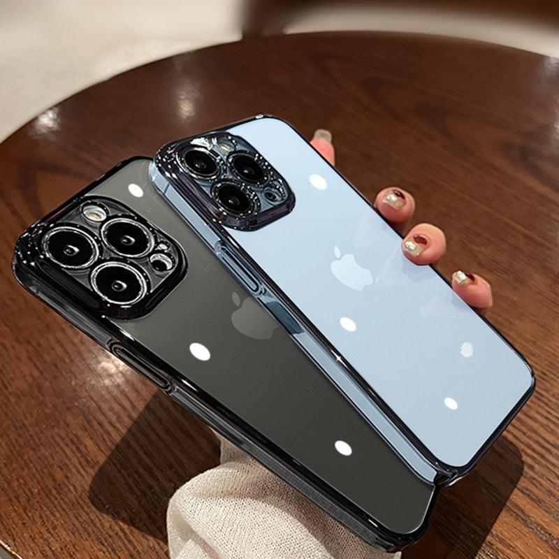 Luxury Square Transparent Case For iPhone 11 Pro Max Mini XR X XS Max 8 7 Plus Silicone Cover Protection Non-Yellowing Shockproof Phone Case for iPhone Elegant Transaprent Design For Iphone