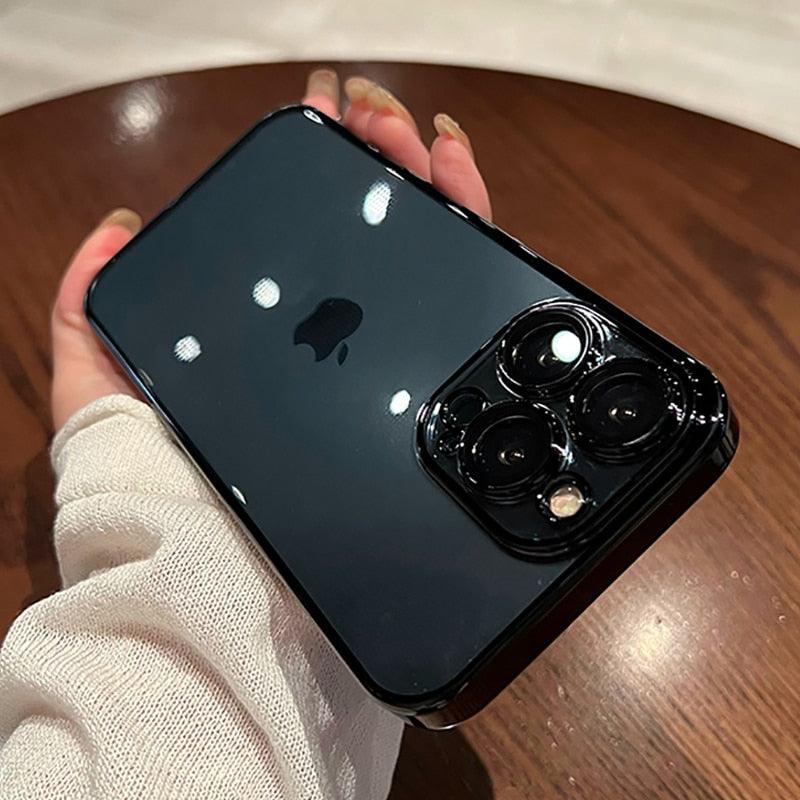 Luxury Square Transparent Case For iPhone 11 Pro Max Mini XR X XS Max 8 7 Plus Silicone Cover Protection Non-Yellowing Shockproof Phone Case for iPhone Elegant Transaprent Design For Iphone