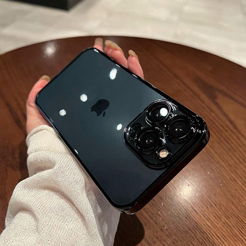 Luxury Square Transparent Case For iPhone 11 Pro Max Mini XR X XS Max 8 7 Plus Silicone Cover Protection Non-Yellowing Shockproof Phone Case for iPhone Elegant Transaprent Design For Iphone