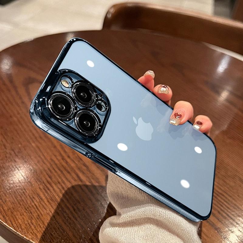 Luxury Square Transparent Case For iPhone 11 Pro Max Mini XR X XS Max 8 7 Plus Silicone Cover Protection Non-Yellowing Shockproof Phone Case for iPhone Elegant Transaprent Design For Iphone