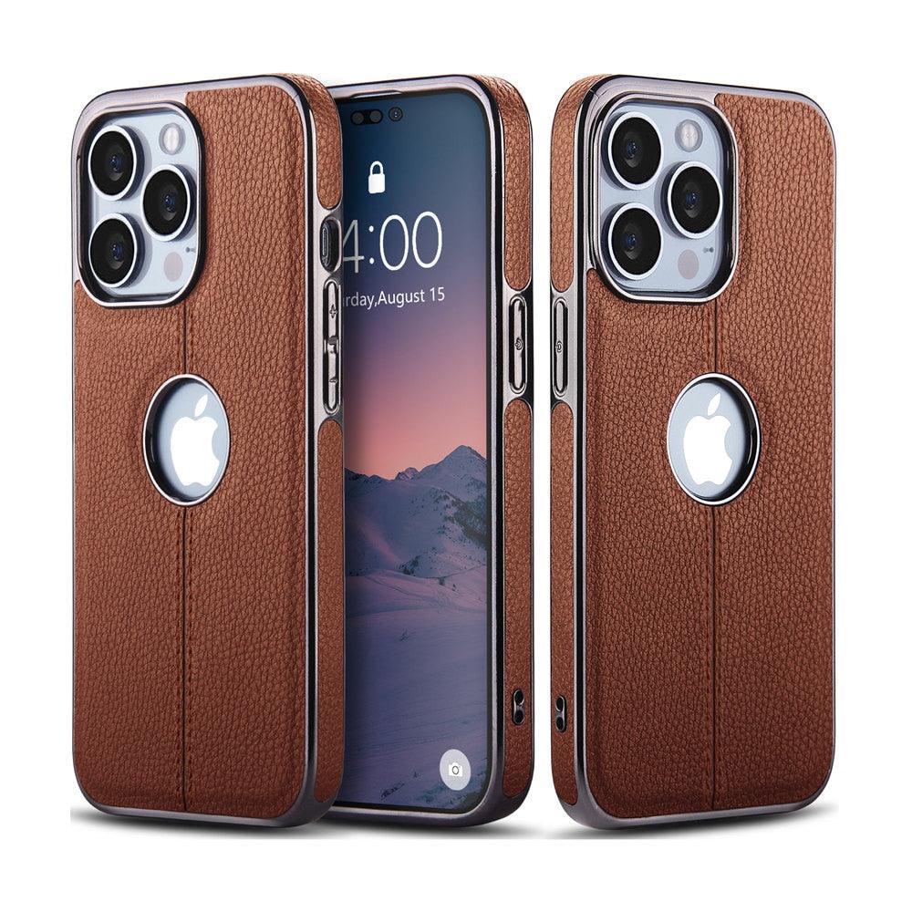 Luxury Texture Leather Case for iPhone 14 Pro MAX Plus Case With Hole Silicone Full Protection Back Cover Thin Flexible Soft Grip Luxury PU Leather Cover Durable Anti-Scratch Full Phone Cases