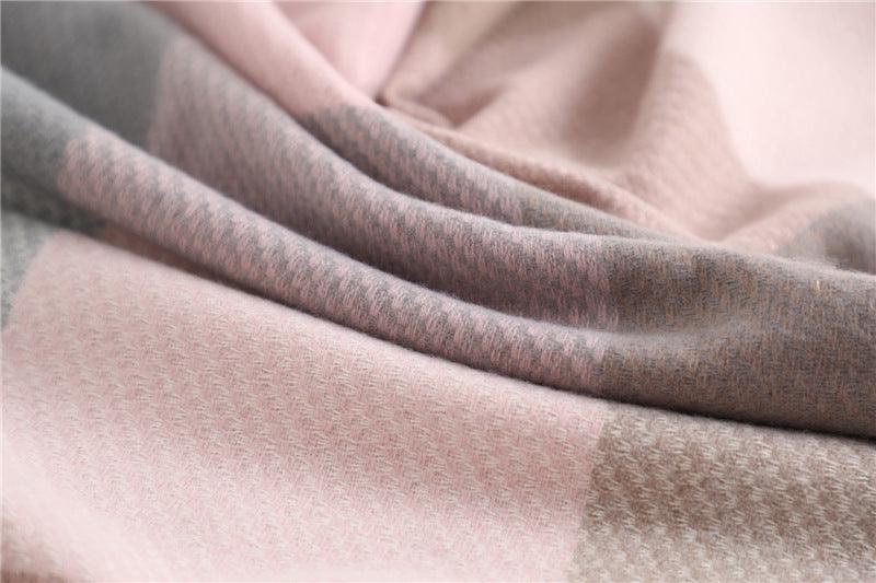 Winter Long Plaid Headwear Scarf Warm Shawls Cashmere Female Scarfs Scarves Lady Tassel Shawl Wraps For Women