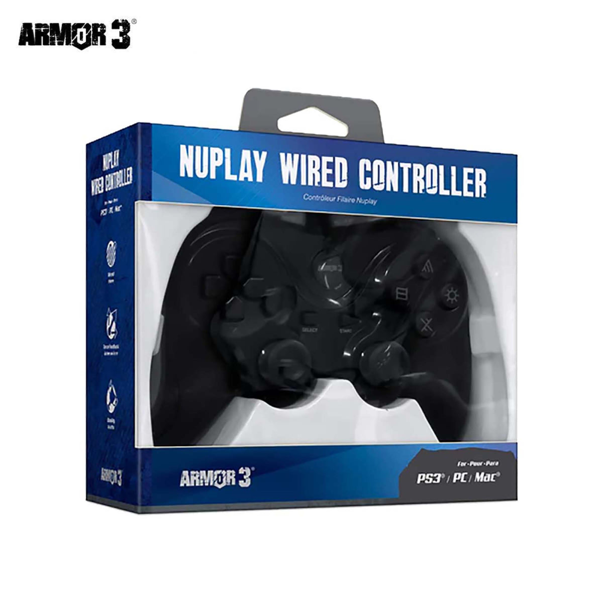 PS3 / PC Wired Controller Black Armor 3