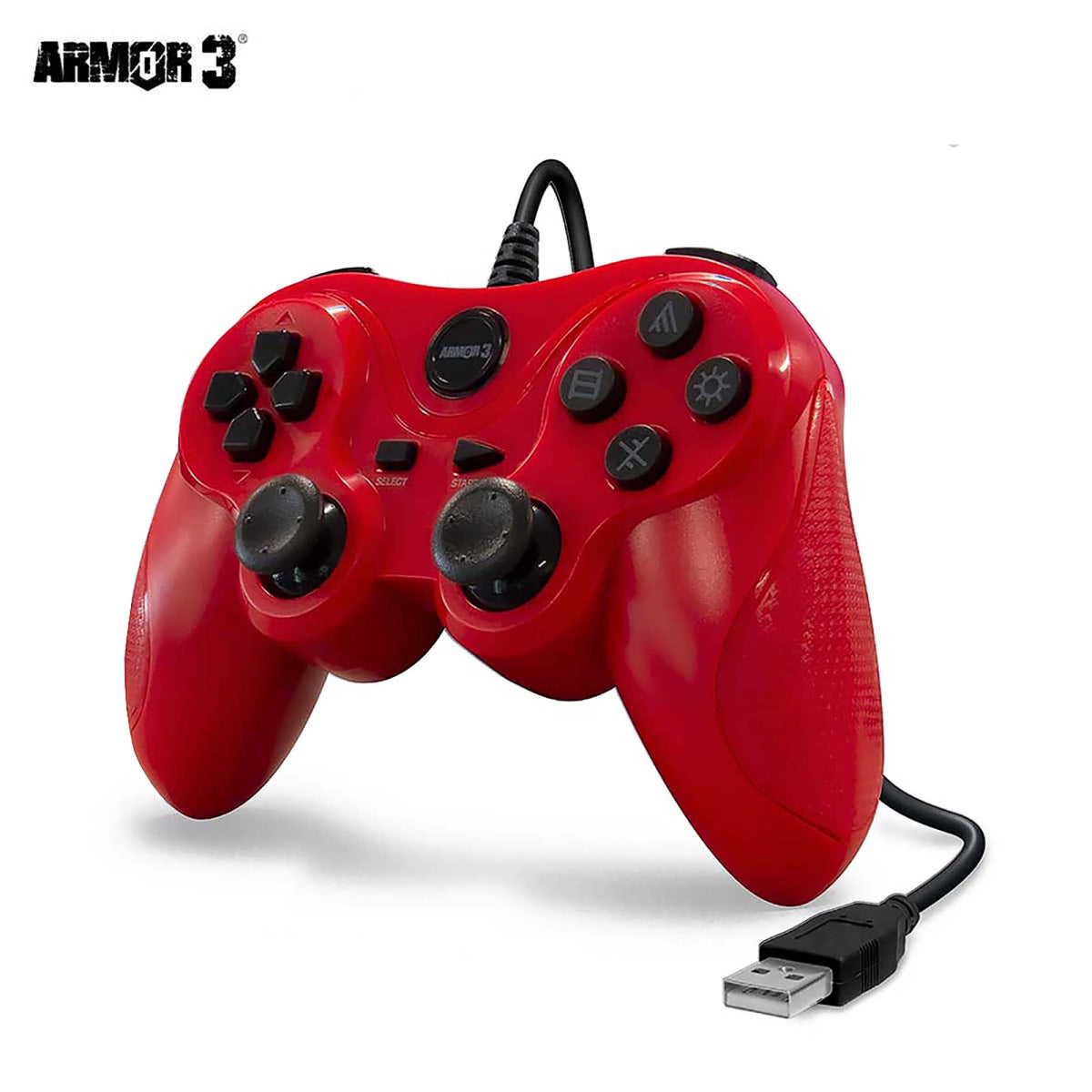 PS3 / PC Wired Controller Red Armor 3
