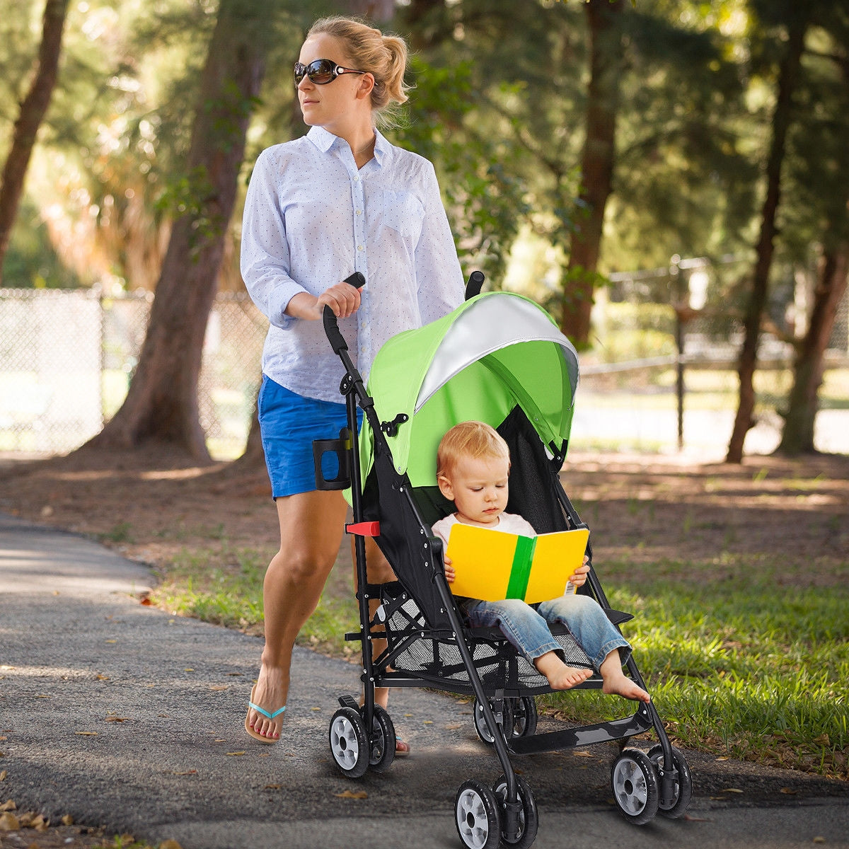 Folding Lightweight Baby Toddler Umbrella Travel Stroller-Black
