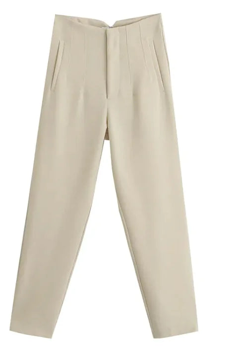 Elegant High Waist Pencil Trousers for Women