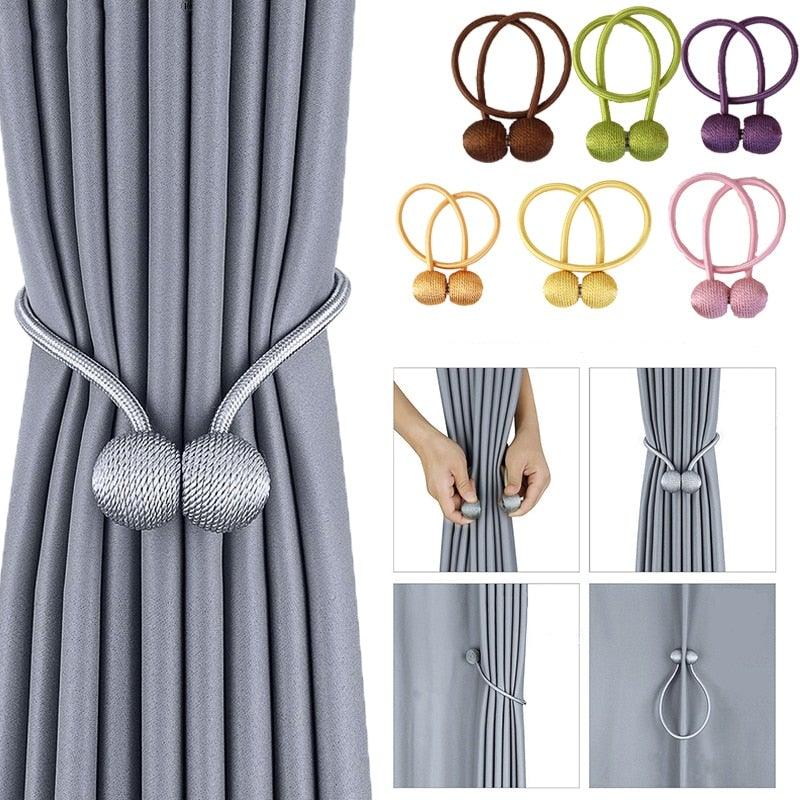 Magnetic Curtain Buckle Holder Tieback Window Accessories Curtain Decorative Curtain Tiebacks Magnetic Curtain Tiebacks European Style Decorative Curtain Drape Tie With Strong Magnetic For Home And Office Decoration
