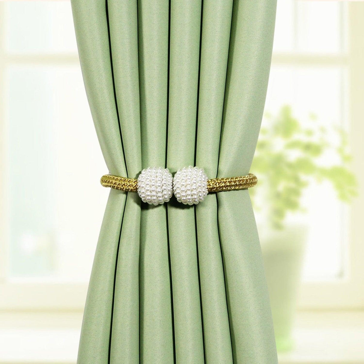 Magnets Curtains Clamps Curtain Holder Pompom Tieback Magnetic Clips Hanging Balls Tie Back Home Decoration Accessories Magnetic Curtain Tiebacks European Style Decorative Curtain Drape Tie With Strong Magnetic For Home And Office Decoration