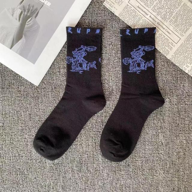 Marble Print Style Harajuku Skateboard Long Socks Creative Fun Lightning Hip Hop Style Socks Streetwear Casual Cotton Socks Unisex Street Couple Socks For Men And Women