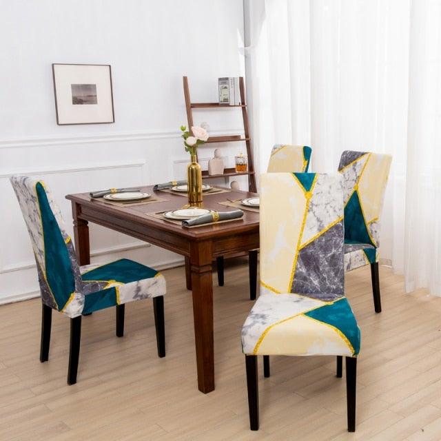 Marble Printed Stretch Chair Cover For Dining Room Office Banquet Chair Protector Elastic Material Armchair Cover Chair Cover Chair Slipcover Marble Background Texture Parson Chair