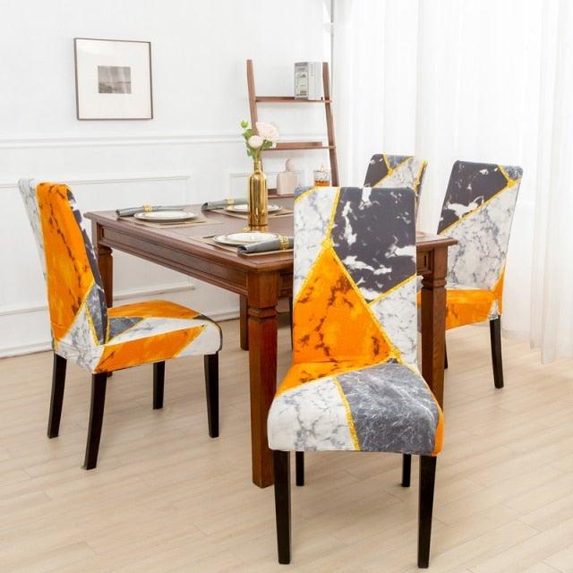 Marble Printed Stretch Chair Cover For Dining Room Office Banquet Chair Protector Elastic Material Armchair Cover Chair Cover Chair Slipcover Marble Background Texture Parson Chair